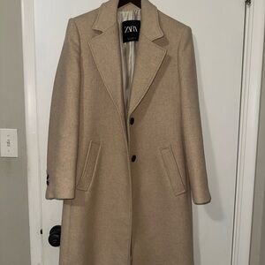 Zara Light Tan Textured Coat